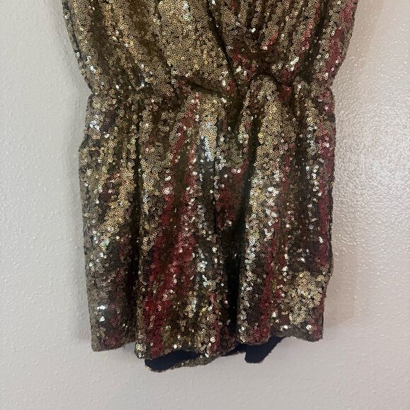 Agaci agaci agaci Gold Sequin Romper M - Picture 3 of 5